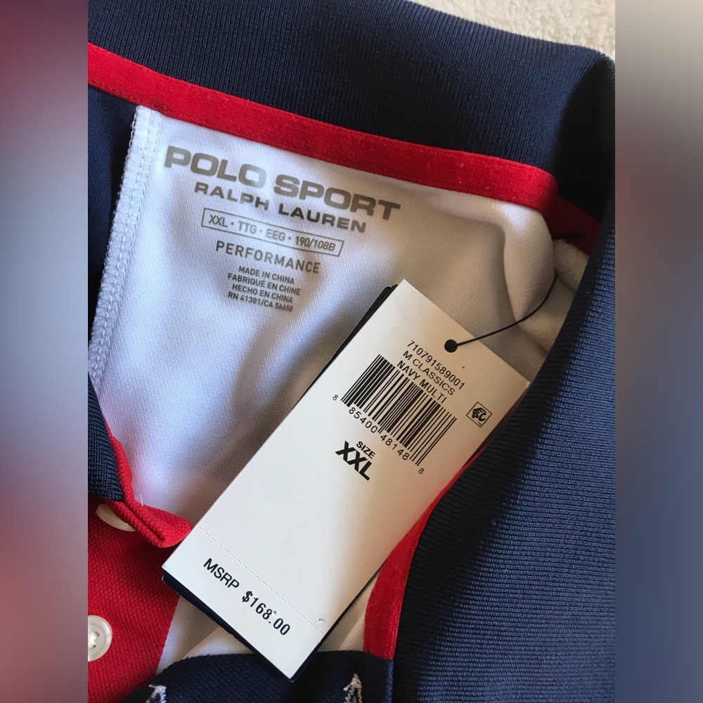Polo Sport Ralph Lauren Patchwork Performance Shirt - Red, White, Navy - Picture 7 of 13